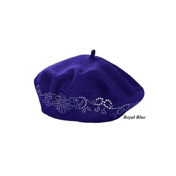 Studded Floral Design Beret NWT – Women’s Winter Hat - Picture 11 of 11